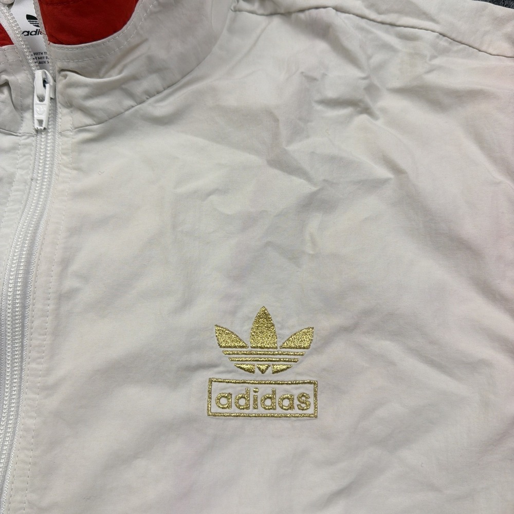 Adidas Original Shadow Trefoil Windbreaker White/Red/Blue GL5132 USA Size M - Picture 2 of 7